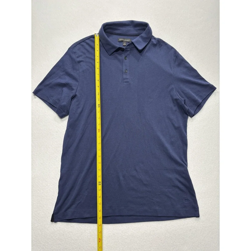 Banana Republic Polo Shirt Mens Large Blue Short Sleeve Jersey Regular Fit